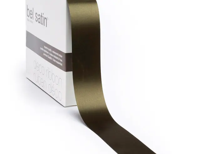 bel satin ribbon 100m/25mm (moss 66)