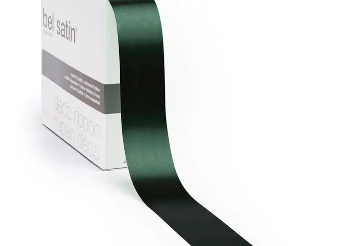 bel satin ribbon 100m/40mm (dark green 69)