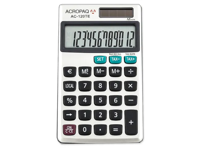 ACROPAQ AC120TE - Business zakrekenmachine TAX functie 12 cijfers
