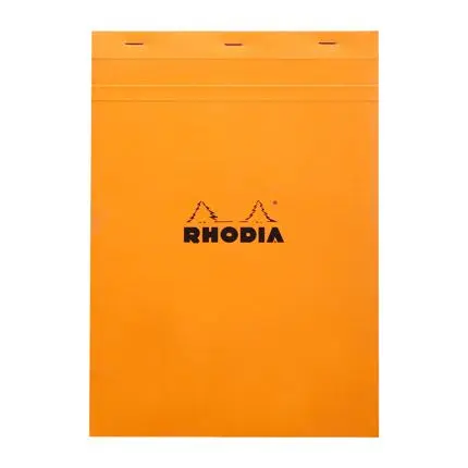 rhodia n°18, geniet blok 21x29,7 cm, 80 blad klein geruit 5x5, 80g - oranje