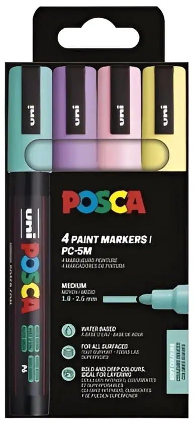 etui pf 4 posca pc5m assortiment (rec/js/ve/lav)