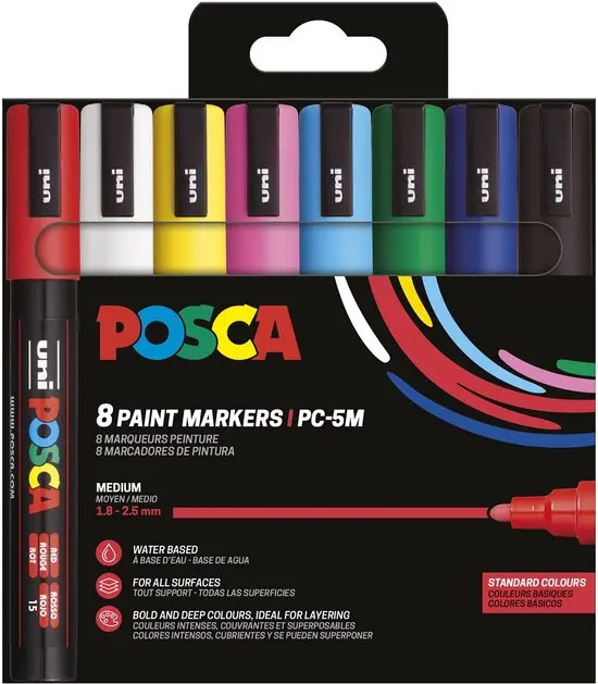 etui pf 8 posca pc5m assortiment