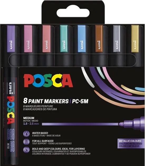 etui pf 8 posca metal pc5m assortiment