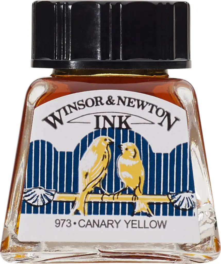 winsor & newton drawing ink 14ml kanarie geel