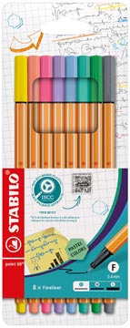 Point 88 fineliner pastel x8