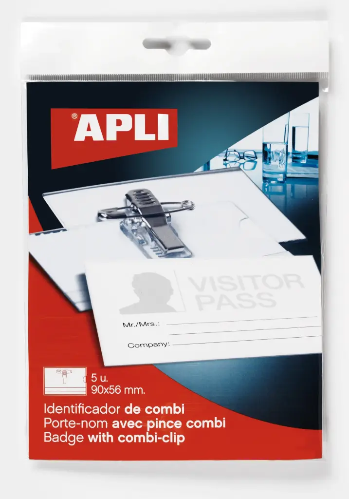 Badges Met Clip En Speld 5 Stuks 90 X56Mm