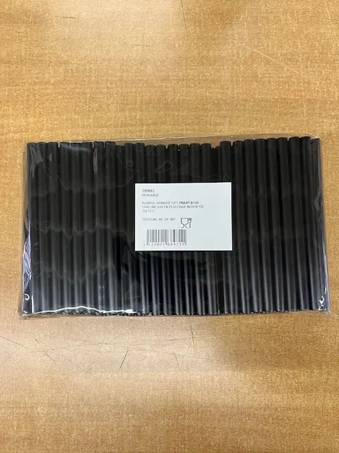 rietjes plastic reusable 8 dia 12,5cm zwart 250 stuks