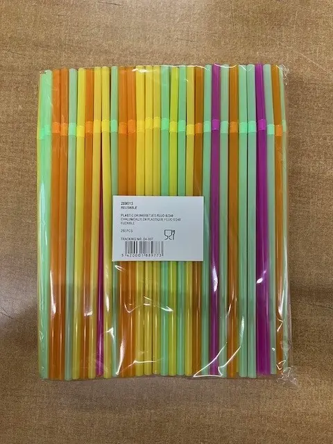 rietjes plastic reusable 6 dia 24cm fluo 250 stuks