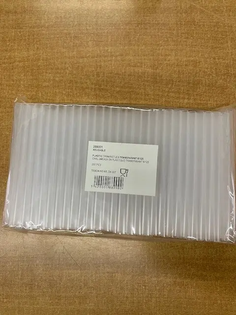 rietjes plastic reusable 8 dia 12,5cm transparant 250 stuks