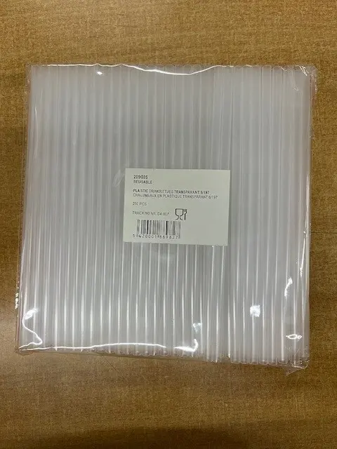 rietjes plastic reusable 6 dia 19,7cm transparant 250 stuks