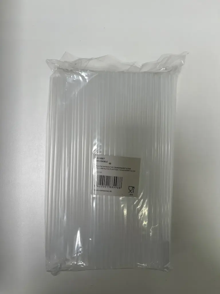 rietjes plastic reusable 6 dia 25cm transparant 250 stuks