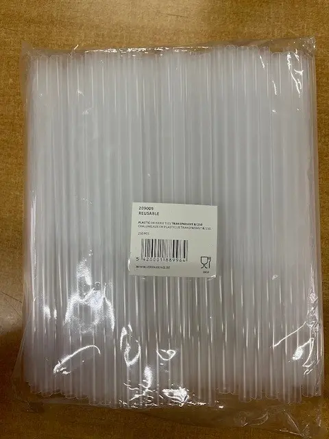 rietjes plastic reusable 8 dia 25cm transparant 250 stuks