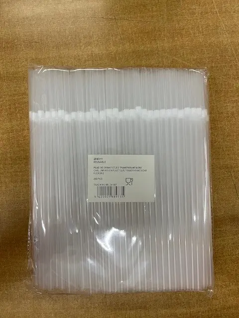 rietjes plastic reusable 6 dia 24cm transpartant 250 stuks