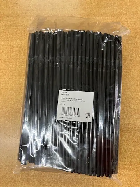 rietjes plastic reusable 6 dia 24cm zwart 250 stuks