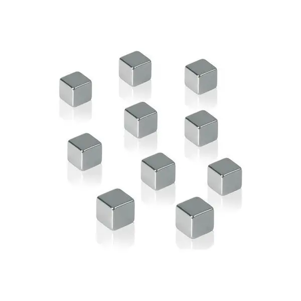 Magneten Sigel voor glasbord, set 10stuks, zilverkleurig, C5, sterk, vierkant,10mm