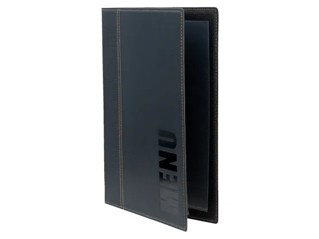 Menukaart Securit Trendy A5 1 x 2 tassen zwart