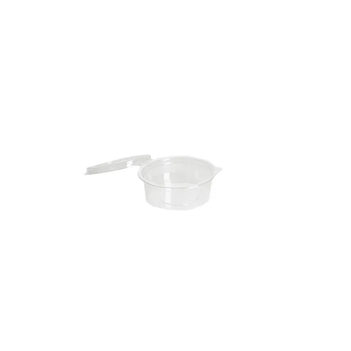 RPET bak met scharnierdeksel OLIPACK OLI251 - transparant - ø120x47mm 250ml 480 stuks