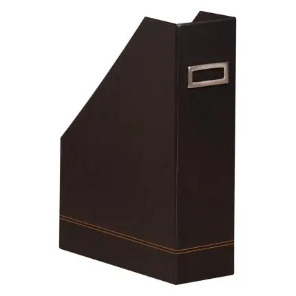 Rhodiarama Tijdschriftenhouder In Italiaans Kunstleer 10X25X31 Cm - Zwart