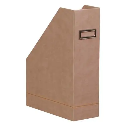 Rhodiarama Tijdschriftenhouder In Italiaans Kunstleer 10X25X31 Cm - Taupe
