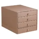 Rhodiarama Box Met 4 Laden In Italiaans Kunstleer 24,8X32,7X22,8 Cm - Taupe