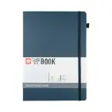Sakura Geruit, Harde Kaft Notitieboek, A4, Donker Indigo