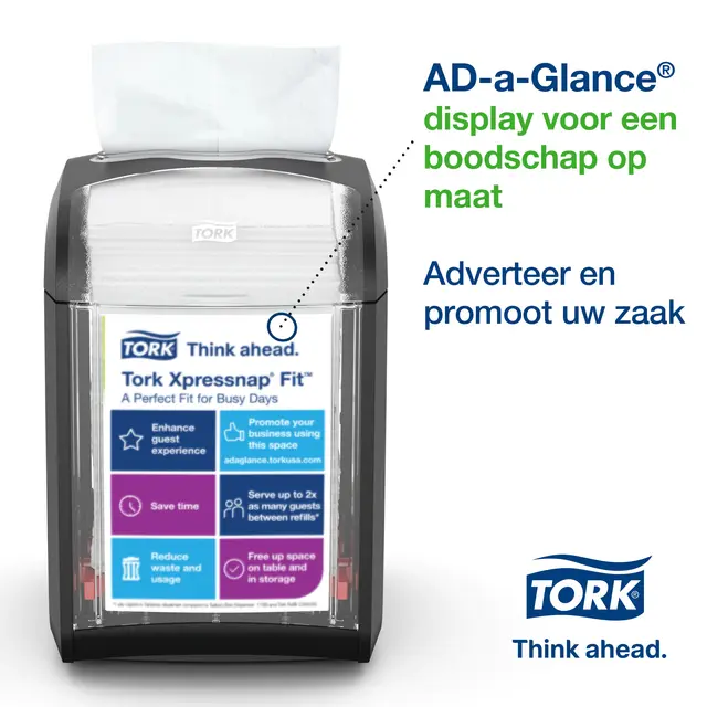 Servetdispenser Tork N14 Xpressnap Fit Signature Line Zwart 272900