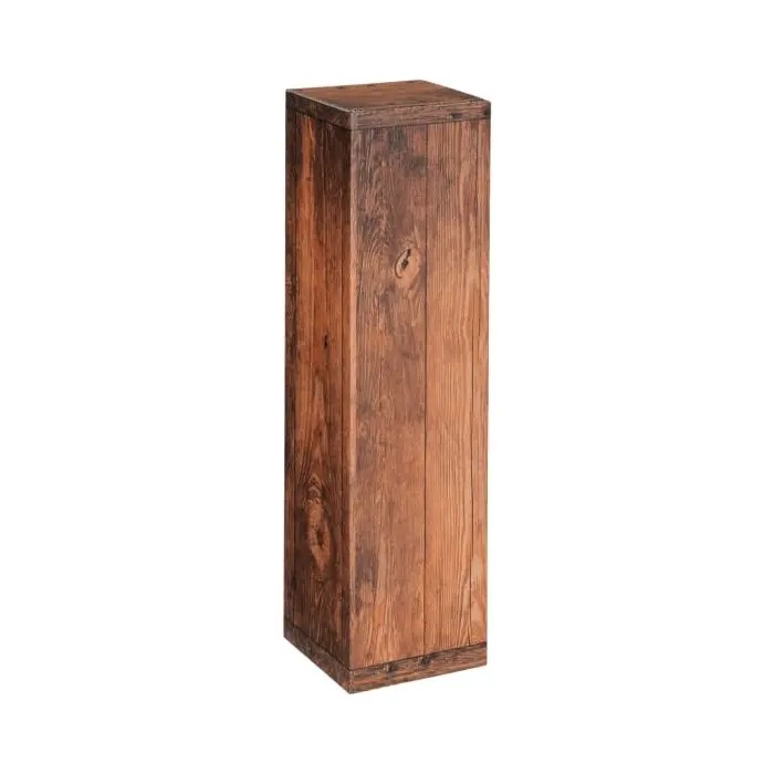 Kartonnen Flesverpakking Voor 1 Fles (0,75Ml Of 1L) Vintage Hout Look 89X89X355Mm