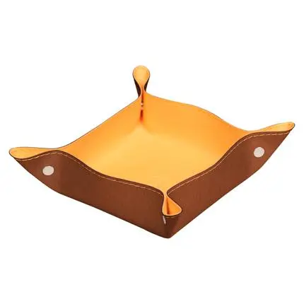 Rhodiarama Omkeerbaar Prullenbakje In Italiaans Kunstleer 12X12X4,5 Cm - Koper