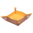 Rhodiarama Omkeerbaar Prullenbakje In Italiaans Kunstleer 12X12X4,5 Cm - Bois-De-Rose
