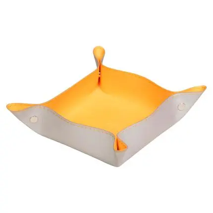 Rhodiarama omkeerbaar prullenbakje in Italiaans kunstleer 12x12x4,5 cm - Zilver