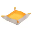 Rhodiarama omkeerbaar prullenbakje in Italiaans kunstleer 12x12x4,5 cm - Zilver