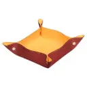 Rhodiarama Omkeerbaar Prullenbakje In Italiaans Kunstleer 12X12X4,5 Cm - Oranje-Rood