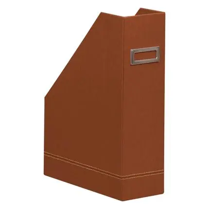 Rhodiarama Tijdschriftenhouder In Italiaans Kunstleer 10X25X31 Cm - Koper