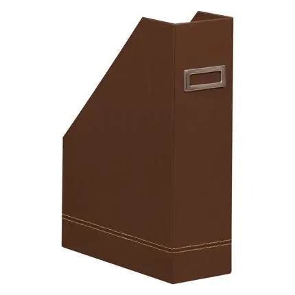 Rhodiarama Tijdschriftenhouder In Italiaans Kunstleer 10X25X31 Cm - Brons