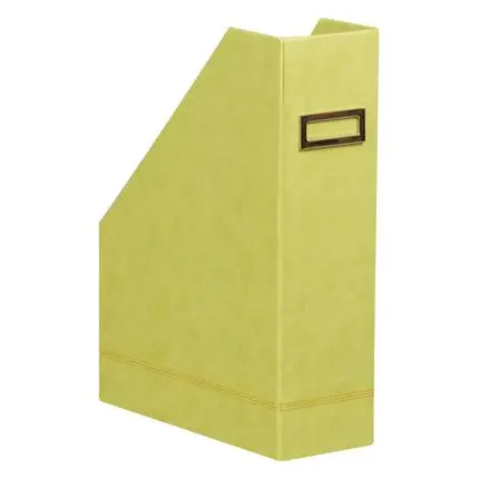 Rhodiarama Tijdschriftenhouder In Italiaans Kunstleer 10X25X31 Cm - Anijsgroen