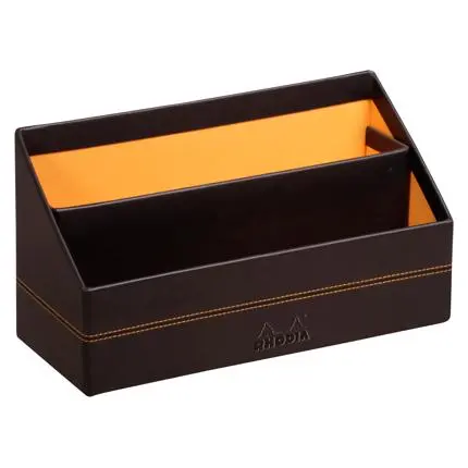 Rhodiarama Brievenhouder In Italiaans Kunstleer 25X10X14 Cm - Zwart