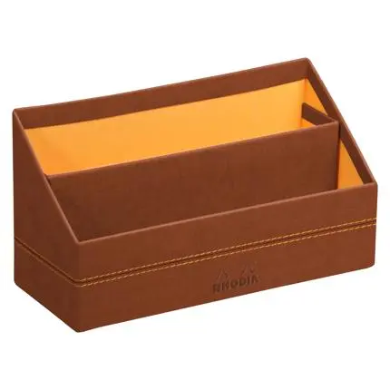 Rhodiarama Brievenhouder In Italiaans Kunstleer 25X10X14 Cm - Koper