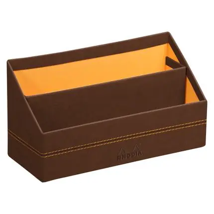 Rhodiarama Brievenhouder In Italiaans Kunstleer 25X10X14 Cm - Brons