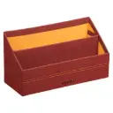 Rhodiarama Brievenhouder In Italiaans Kunstleer 25X10X14 Cm - Oranjerood