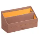 Rhodiarama Brievenhouder In Italiaans Kunstleer 25X10X14 Cm - Bois-De-Rose