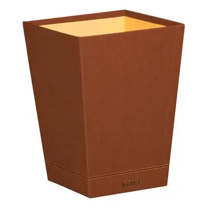 Rhodiarama prullenmand in Italiaans kunstleer 27x27x32 cm - Koper              