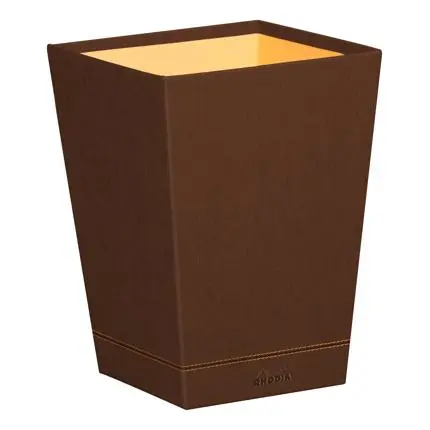 Rhodiarama Prullenmand In Italiaans Kunstleer 27X27X32 Cm - Brons