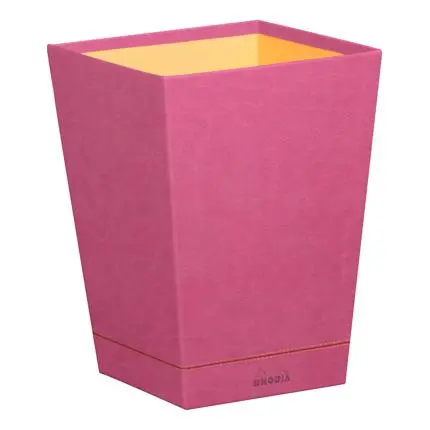 Rhodiarama Prullenmand In Italiaans Kunstleer 27X27X32 Cm - Fuchsia