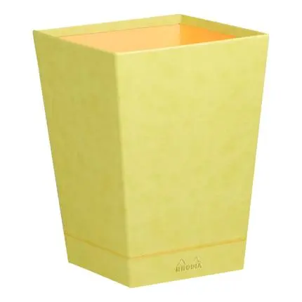 Rhodiarama Prullenmand In Italiaans Kunstleer 27X27X32 Cm - Anijsgroen