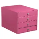 Rhodiarama Box Met 4 Laden In Italiaans Kunstleer 24,8X32,7X22,8 Cm - Fuchsia