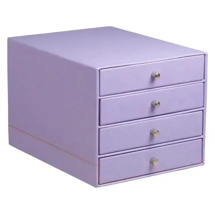 Rhodiarama Box Met 4 Laden In Italiaans Kunstleer 24,8X32,7X22,8 Cm - Iris