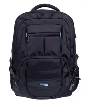 Donau Travel Rugzak Amsterdam, 35 L, 17 Inch, Zwart