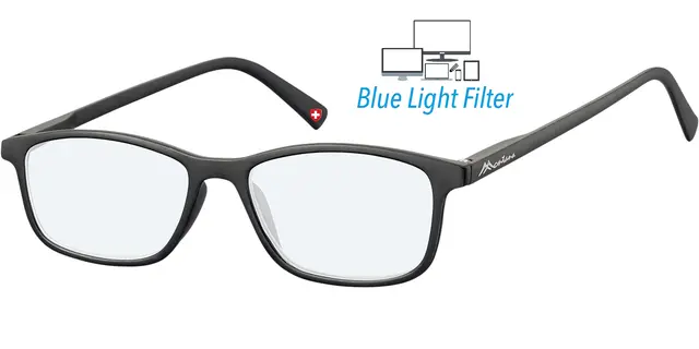 Leesbril  Montana +3.00 dpt blue light filter zwart
