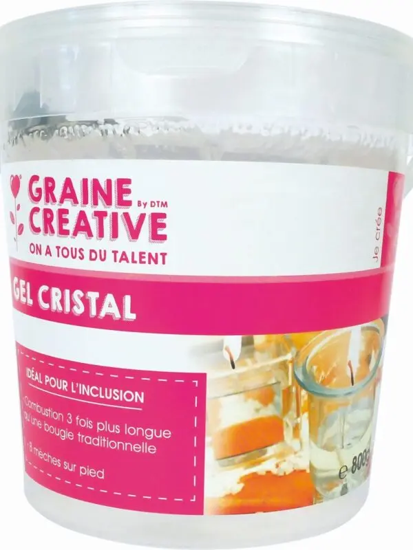 Crystal gel, kleurloos, 800gr + 8 wieken