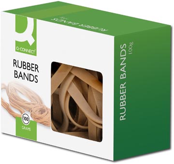Q-CONNECT elastieken, breedte 9 mm, lengte 140 mm, nr 78, doosje van 100 g